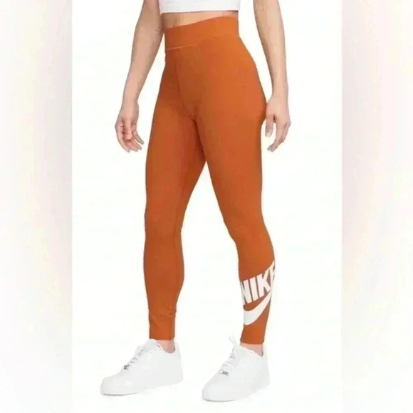Nike Pants - Nike Women’s Sportswear Orange Classics High-Waisted Graphic Leggings, size XS